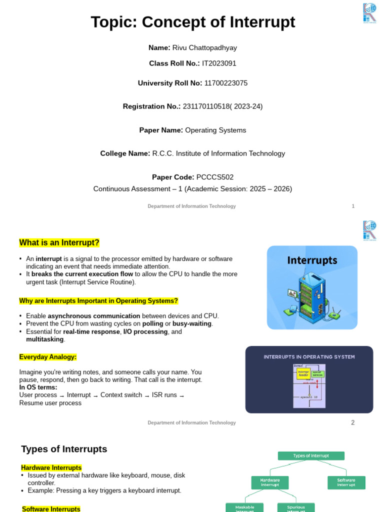 Understanding Interrupts in Operating Systems | PDF | Operating System ...