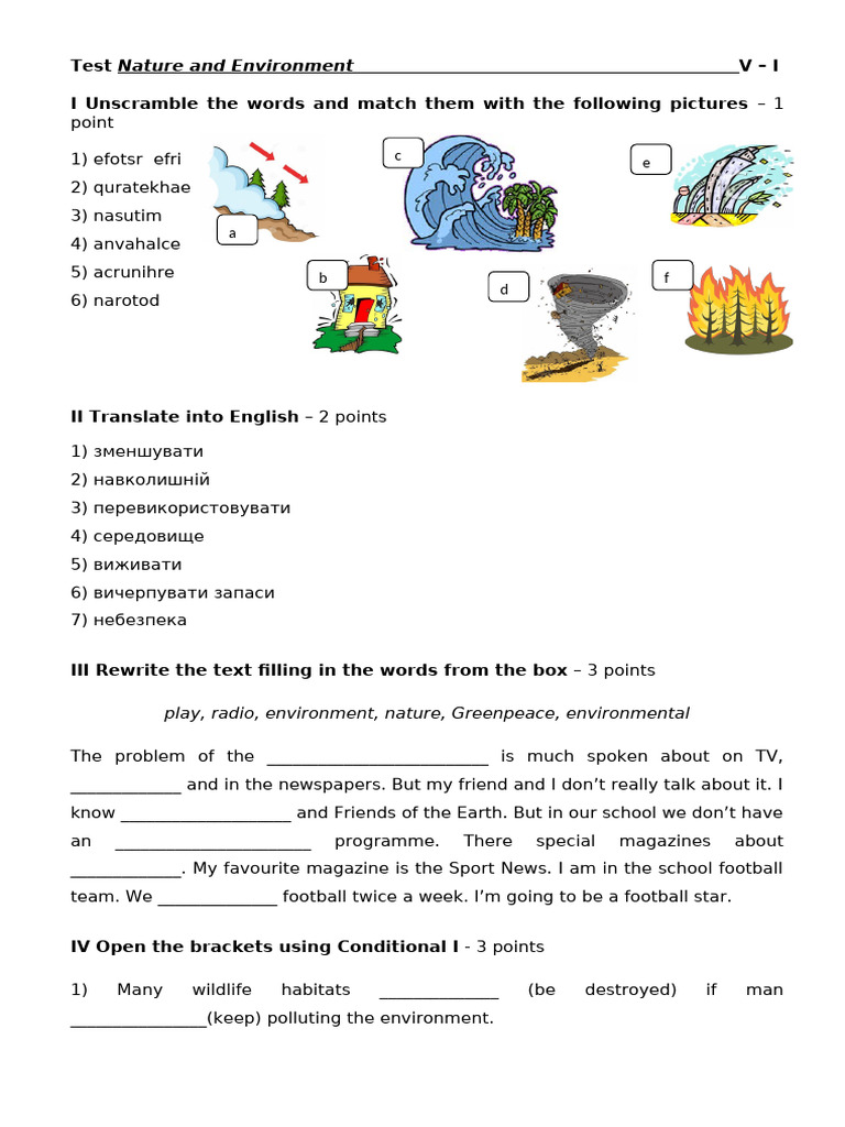 Test On Nature and Environment | PDF | Natural Environment | Earth Sciences