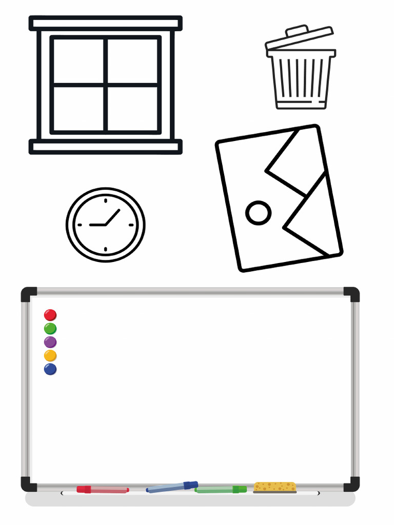 My Classroom - Vocabulary Color, Cut and Past | PDF