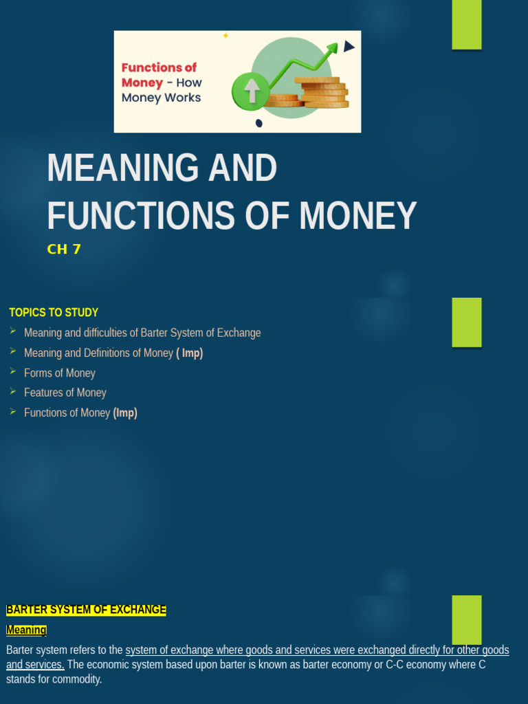 Understanding Money: Functions & Forms | PDF | Money | Legal Tender