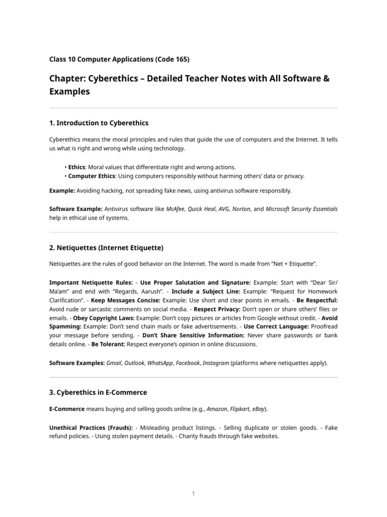 Cyber Ethics: Key Examples Explained | PDF | Copyright Infringement ...