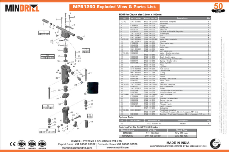 MPB1260 Parts List & Exploded View | PDF | Vehicle Parts | Internal ...