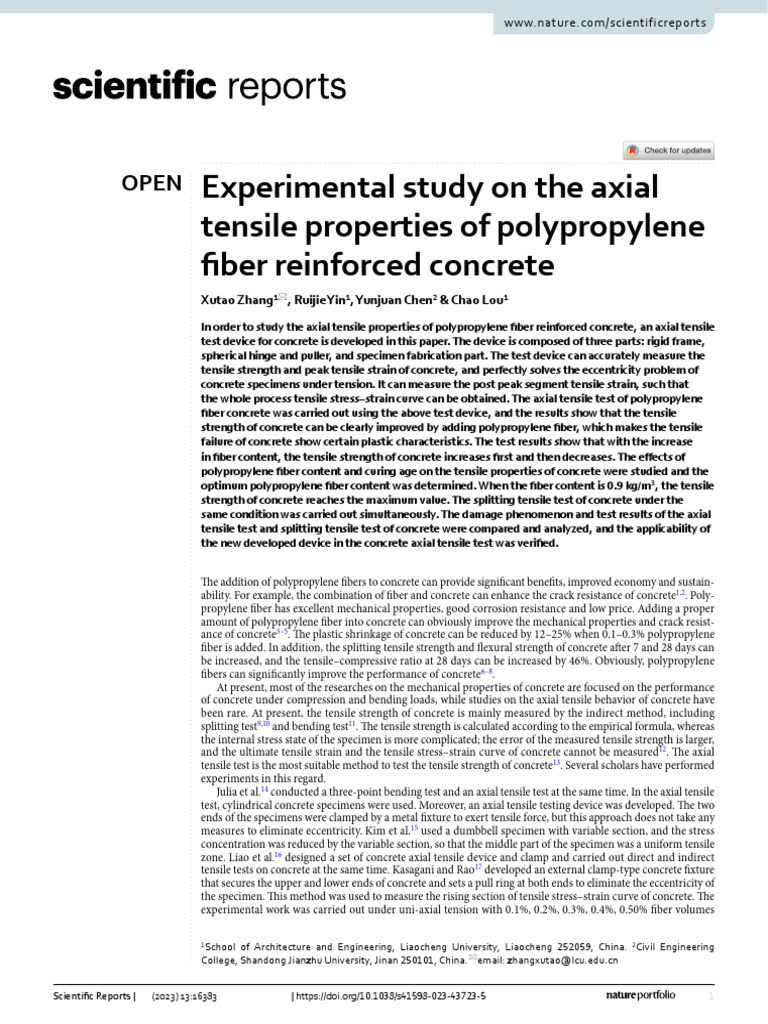 ZHANG (2023) - Experimental Study On The Axial Tensile Properties of ...