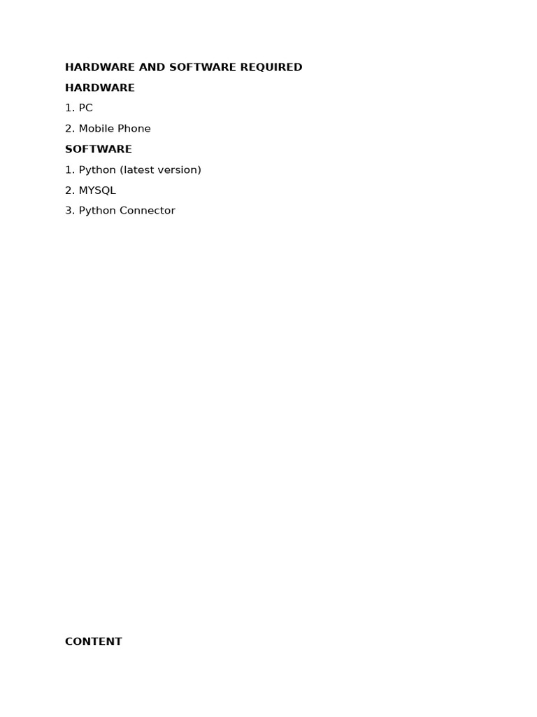 Hardware and Software Required | PDF | Usability | Computing