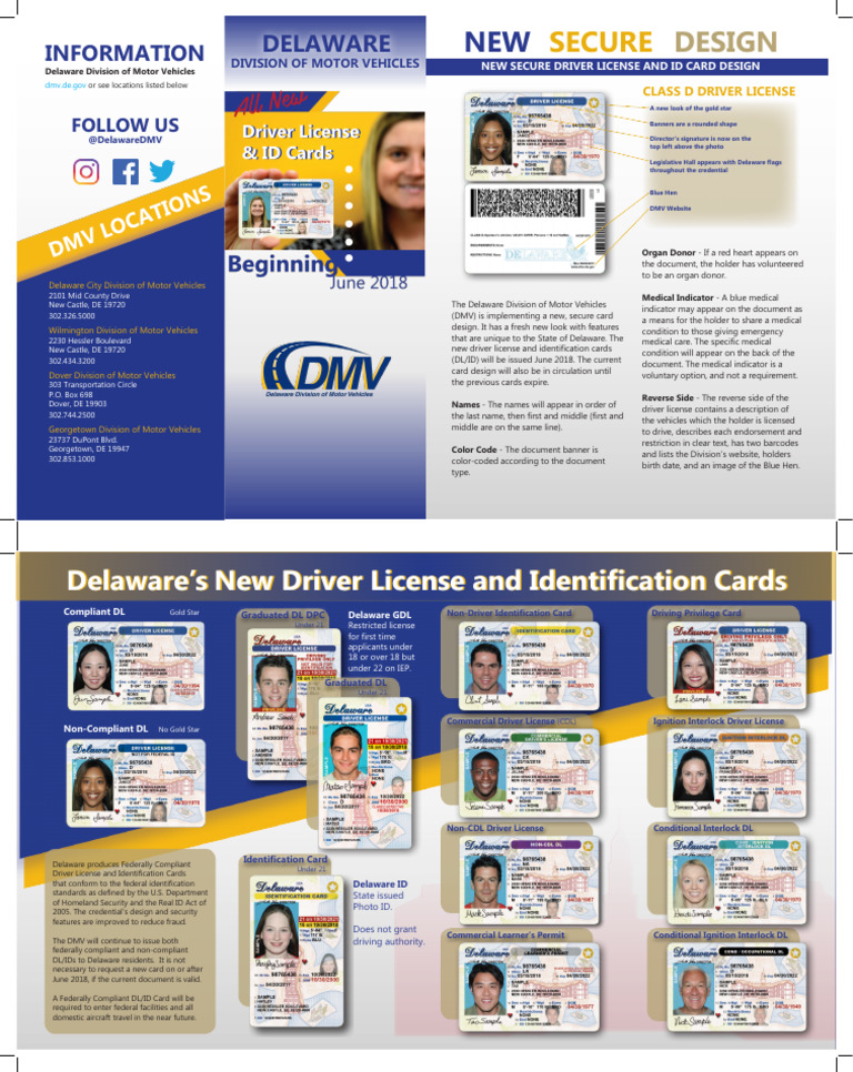 Delaware New DL ID Brochure 4-30-18 4 | PDF | Driver's License ...