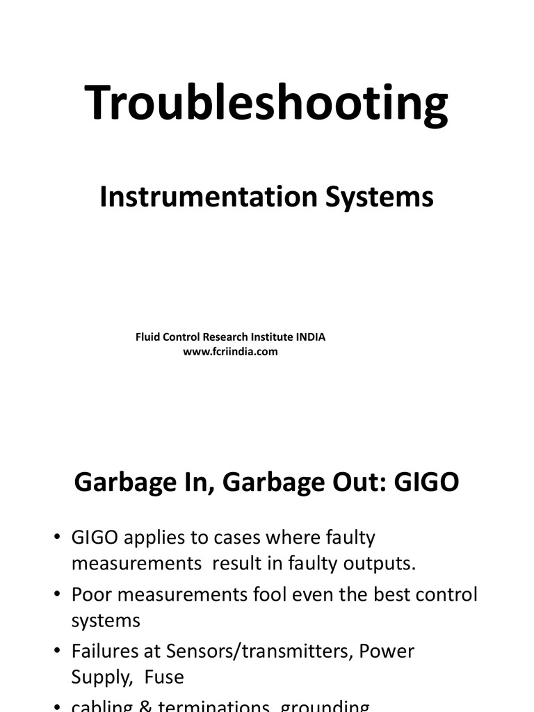 Troubleshooting Instrumentation Systems PDF Troubleshooting