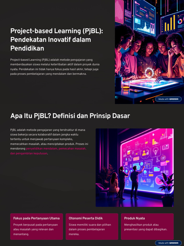 PjBL: Metode Pembelajaran Inovatif | PDF