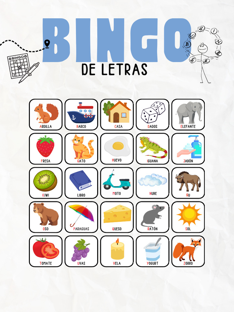Tarjetas de Bingo de Letras PDF | PDF