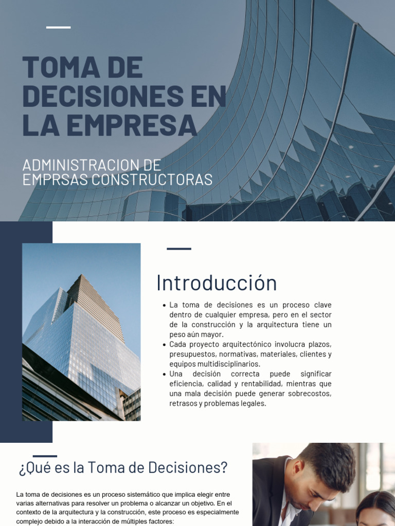 Toma de Decisiones en Empresas Constructoras | PDF | Toma de decisiones ...