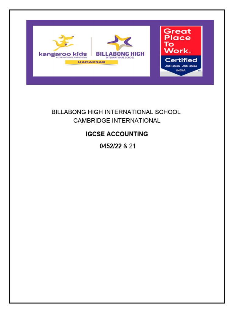 IGCSE Accounting Exam Paper 0452/22 | PDF | Debits And Credits ...