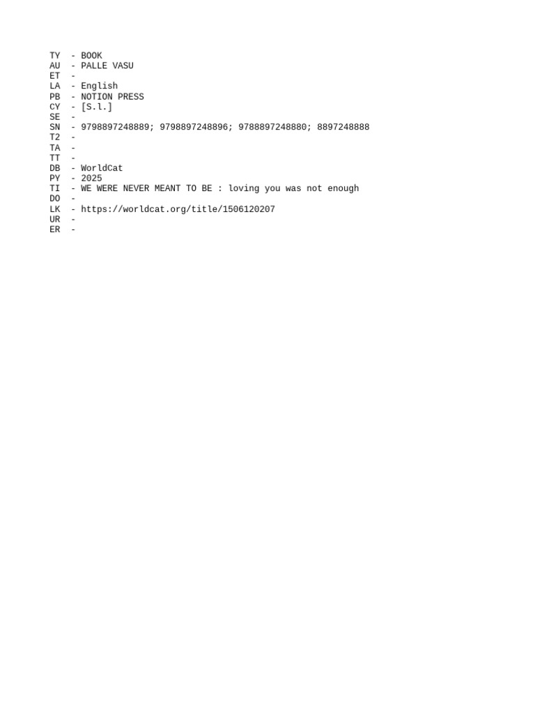 We Were Never Meant to Be Overview PDF