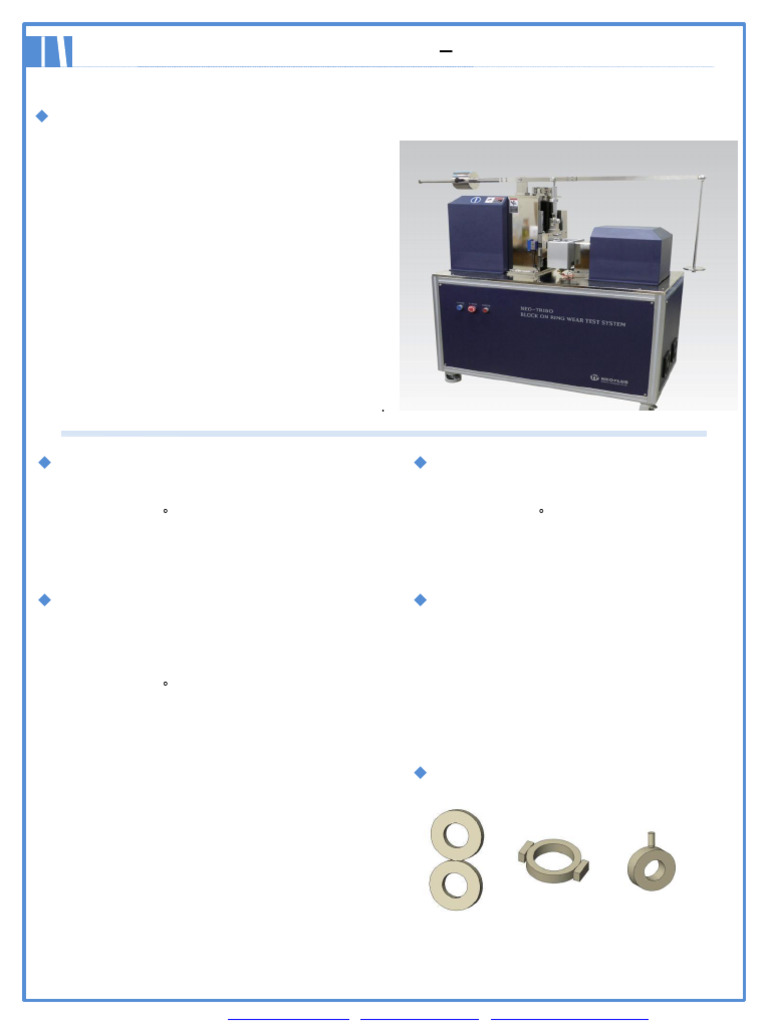 Block On Ring Wear Test System BRW140 | PDF | Wear | Friction