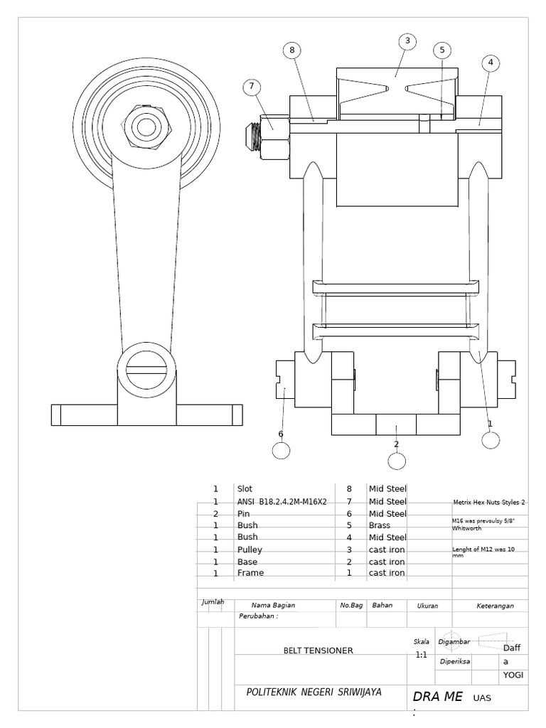 Drawing Belt Tensioner Daffa Farrel Pratama 4mc | PDF