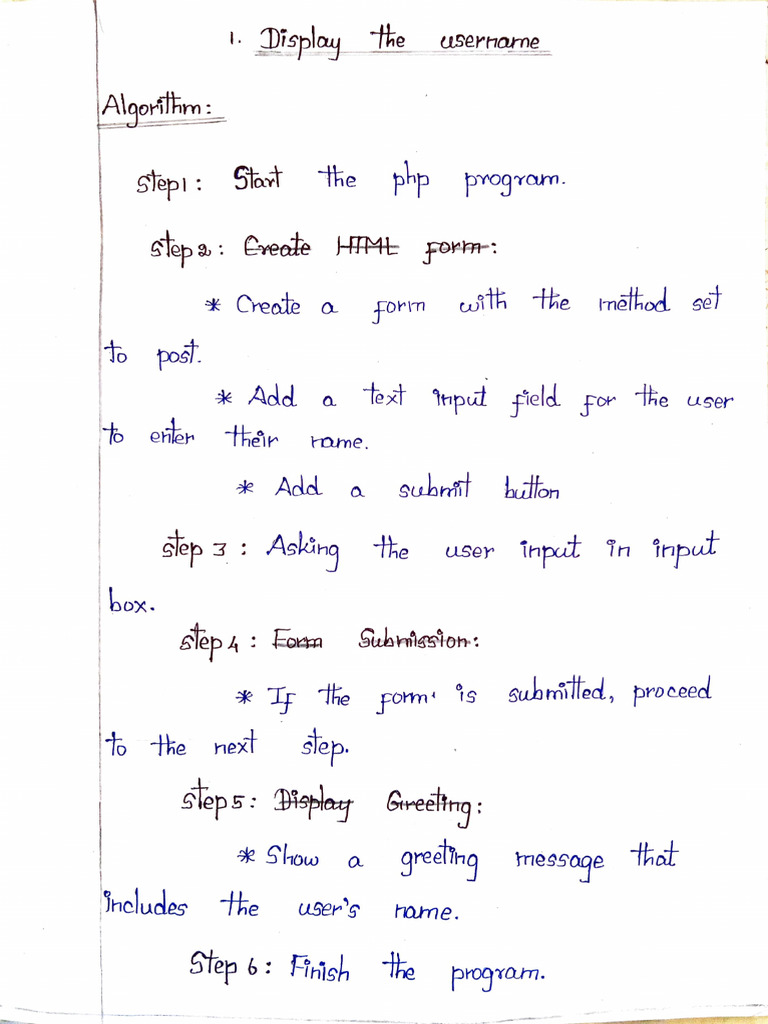 PHP Programming Steps and Algorithms | PDF | Software Engineering ...