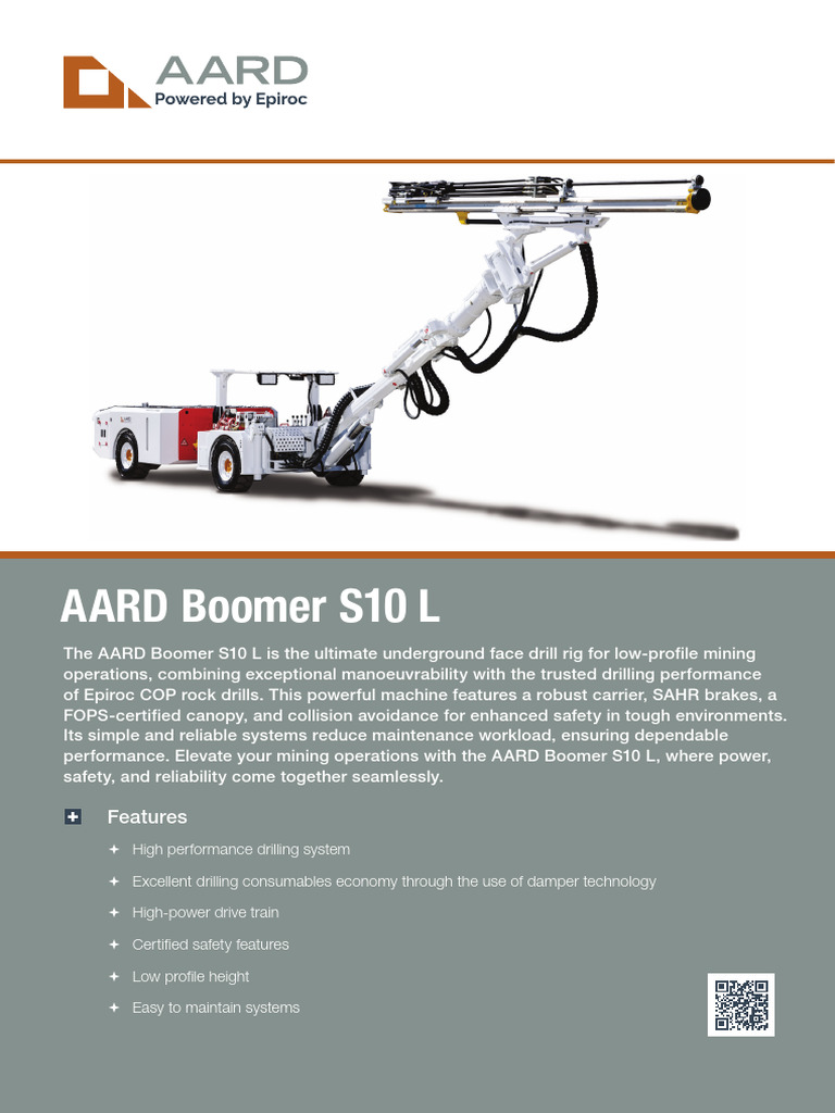 AARD Boomer S10 L: Low-Profile Drill Rig | PDF | Brake | Drilling