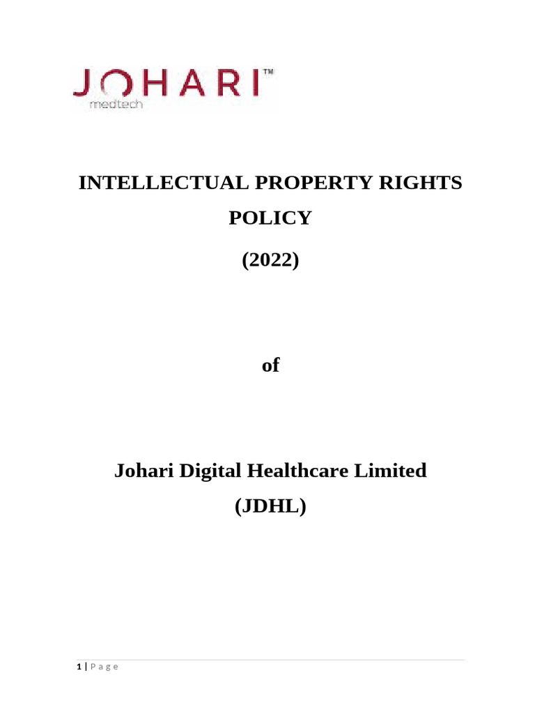 IP Policy | PDF | Intellectual Property | License