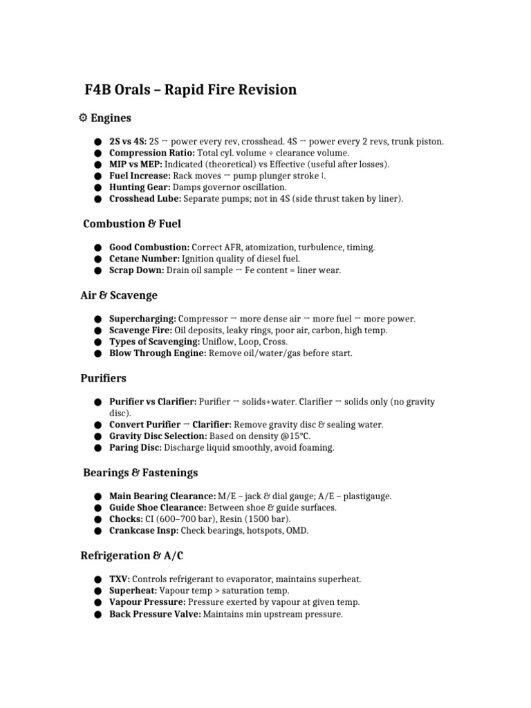 F4B Orals: Engine & System Revision Guide | PDF