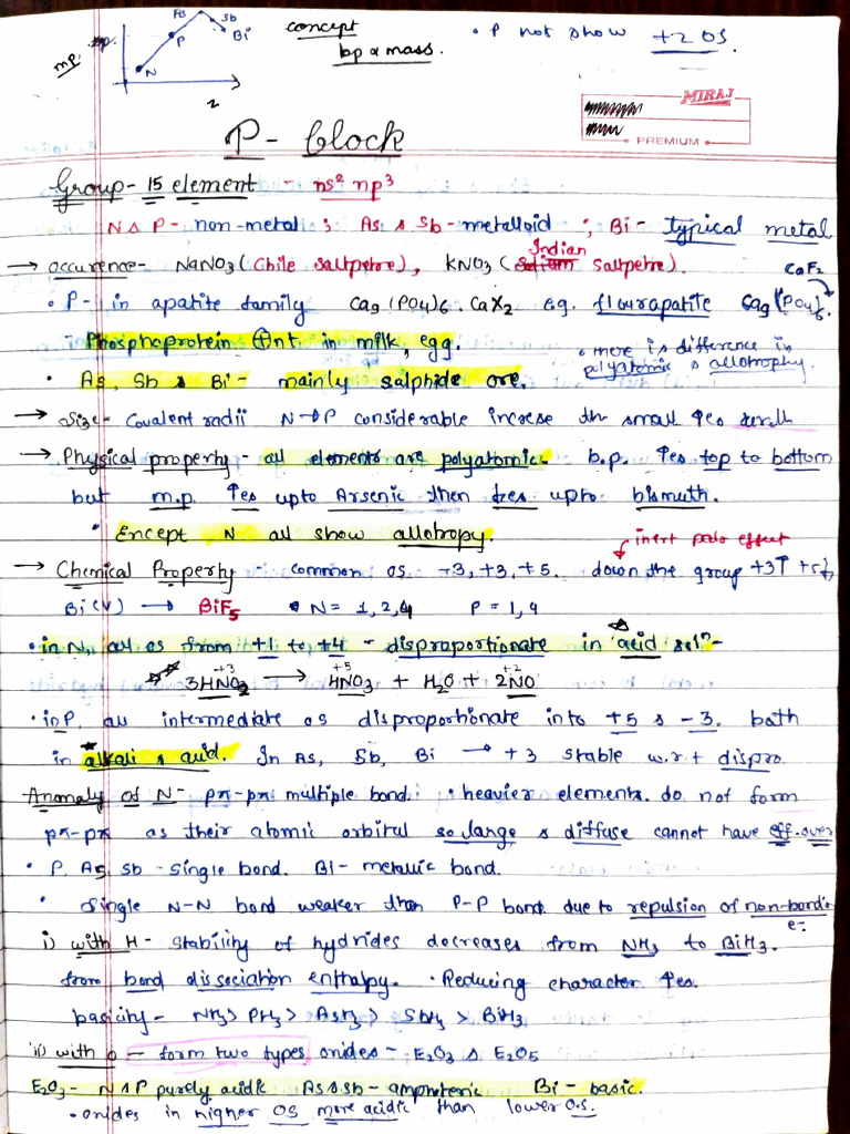 Nitrogen Family - Inorg Chem Notes Deepak AIIMSonian | PDF