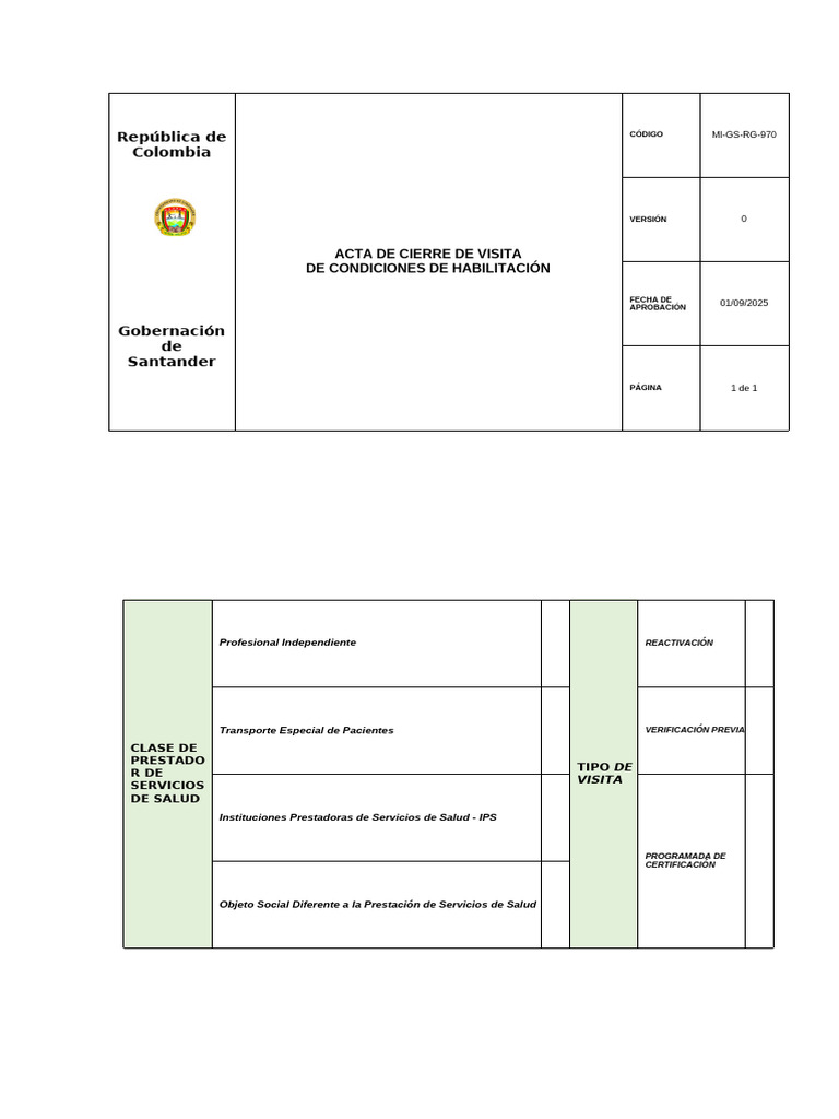 Mi-Gs-Rg-970 Formato Acta de Cierre | PDF