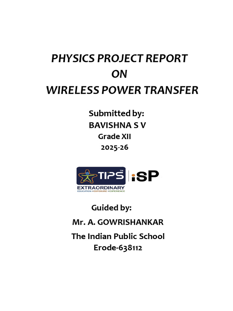 Wireless Power Transfer Project Report | PDF | Radio | Inductor