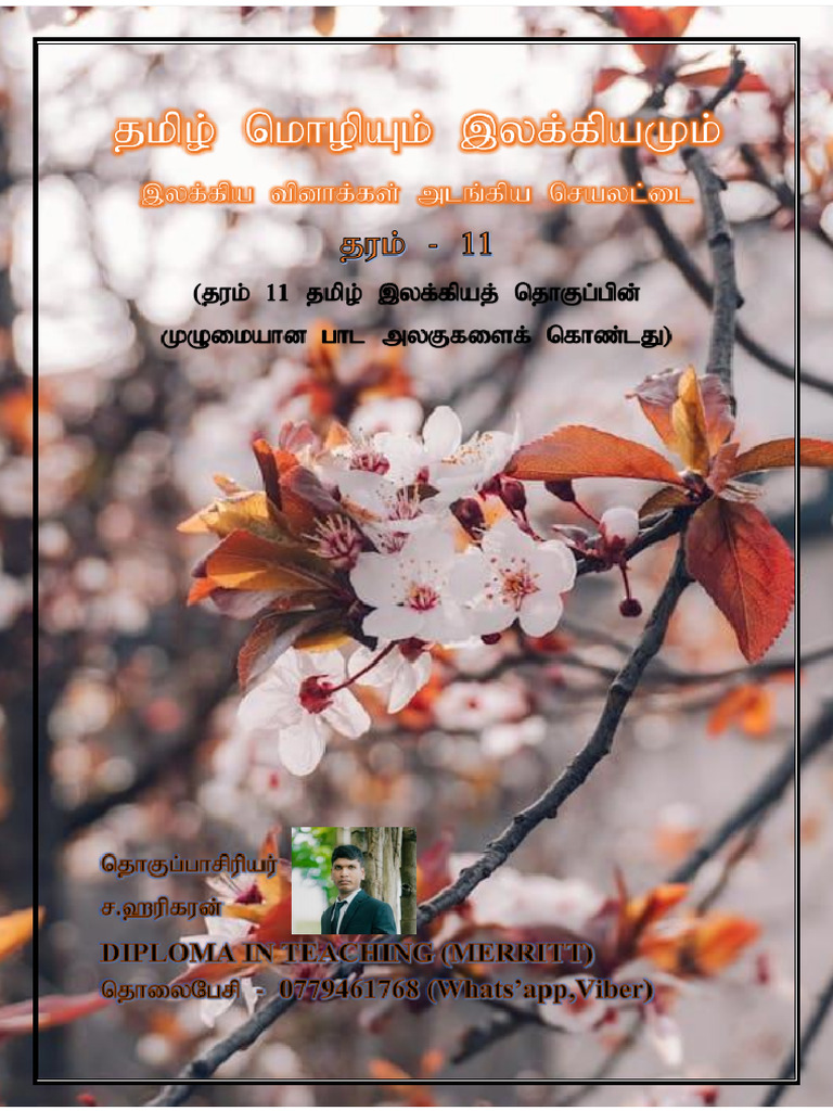 Grade 11 Tamil Work Sheet - 241030 - 095846 | PDF