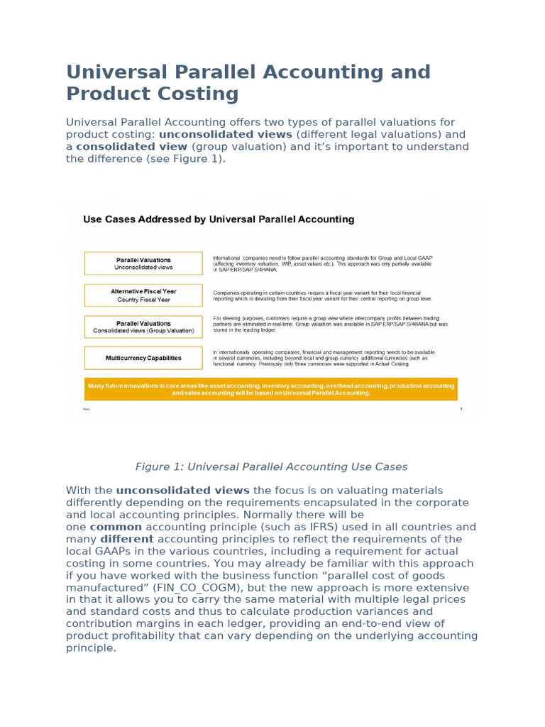Universal Parallel Accounting Overview | PDF | Valuation (Finance ...