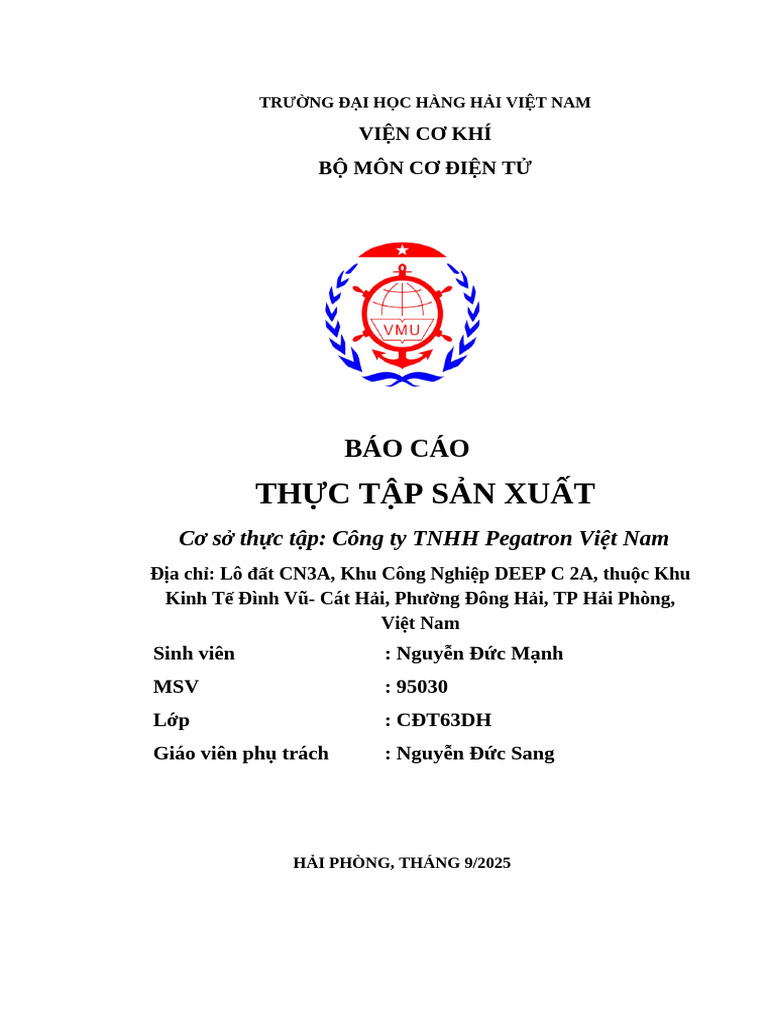 Bao Cao Thuc Tap | PDF