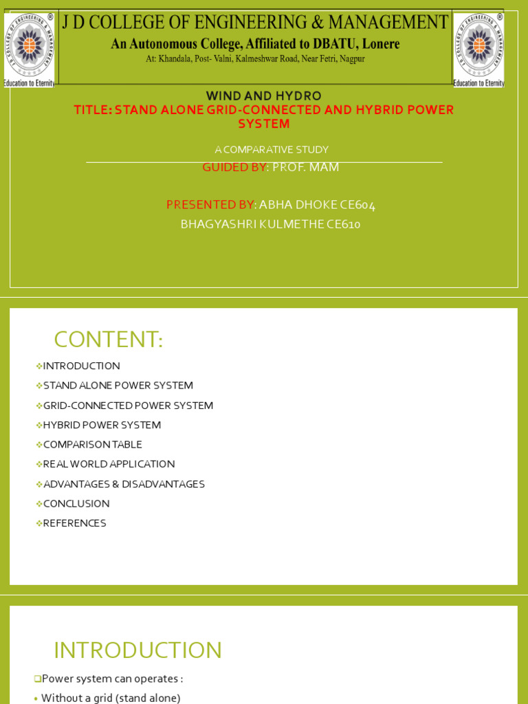 Comparative Study of Power Systems | PDF