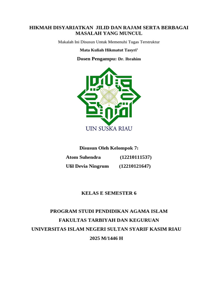 Hikmah Jilid dan Rajam dalam Islam | PDF