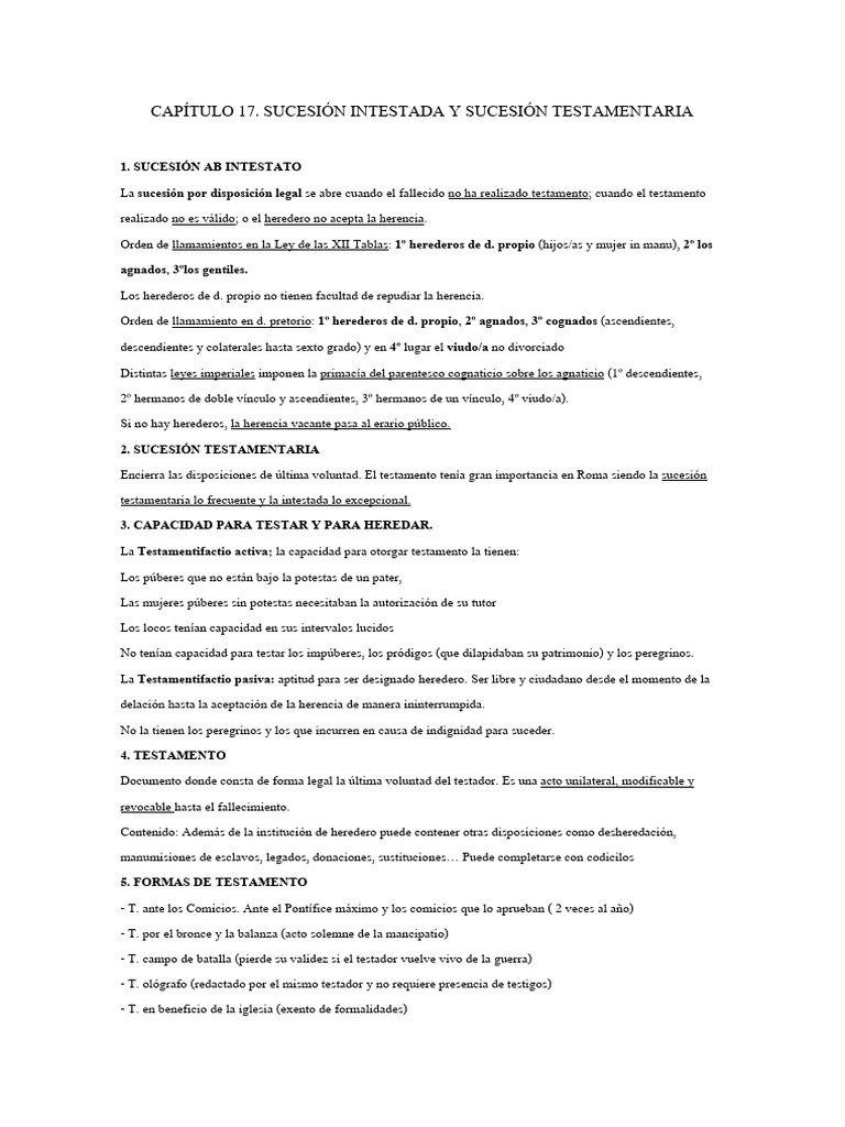 Capítulo 17 | PDF | Herencia | Voluntad y testamento