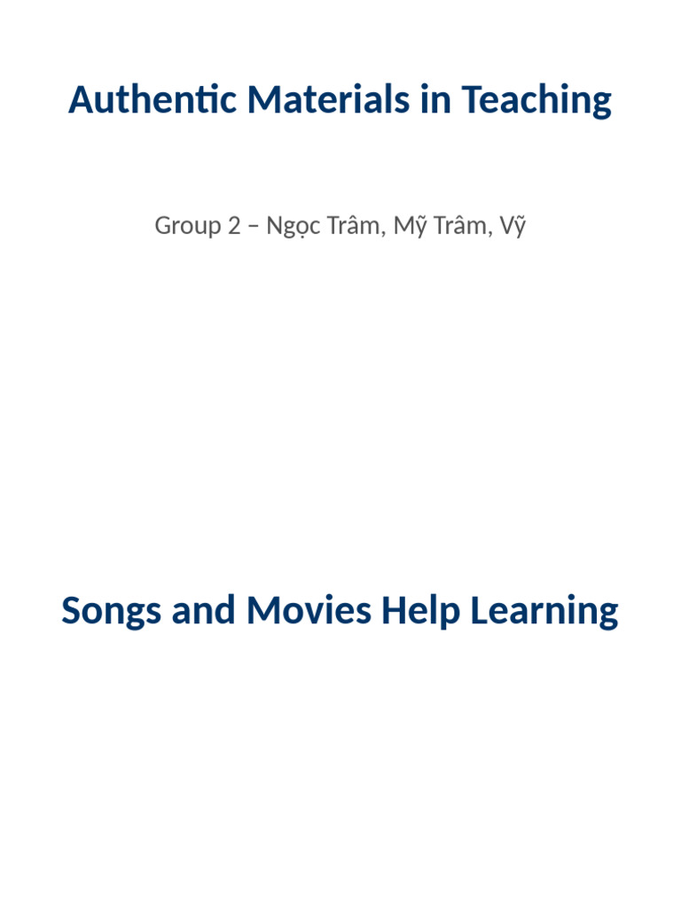 Using Authentic Materials in Teaching | PDF
