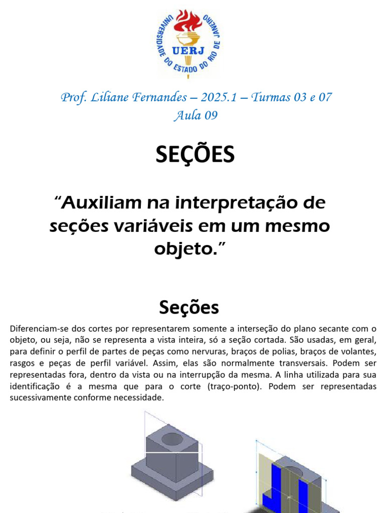 Representação de Seções em Desenho Técnico | PDF
