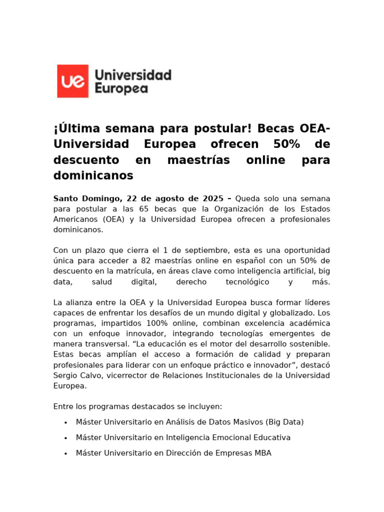 Última Semana para Postular RD | PDF