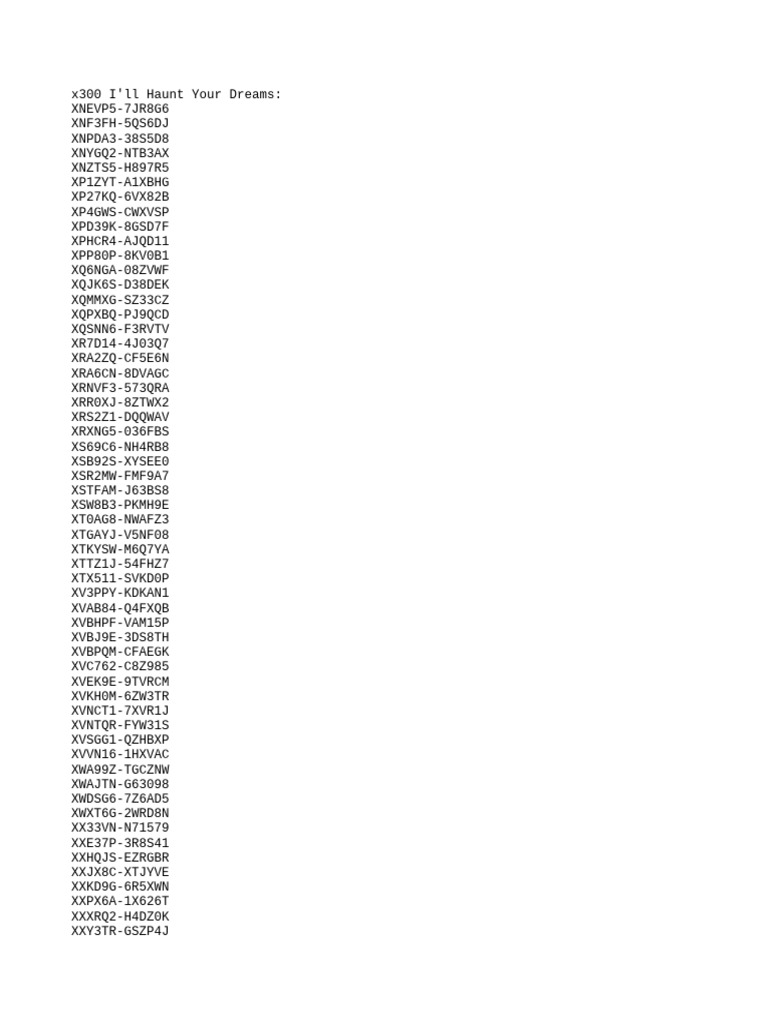 Dream Haunting Codes List | PDF