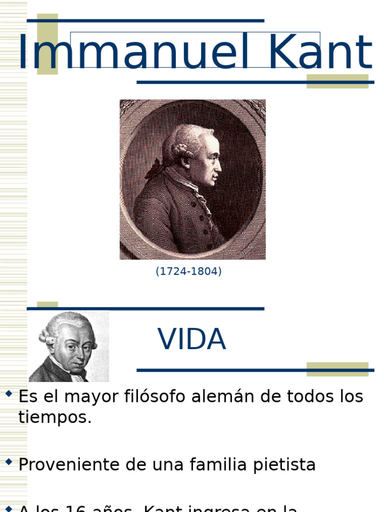 Vida y Filosofía de Immanuel Kant | PDF | Immanuel Kant | A priori y a ...