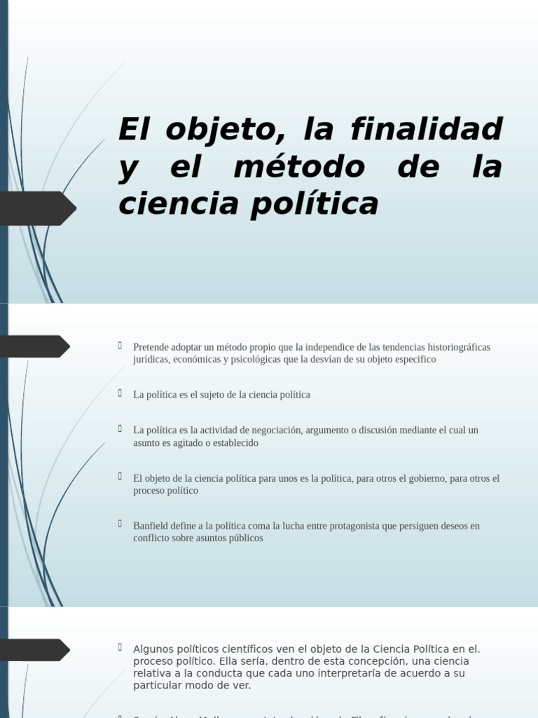 El Objeto, La Finalidad y El Método | PDF