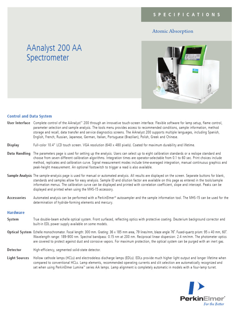 AAnalyst 200 AA Spectrometer Overview | PDF | Touchscreen