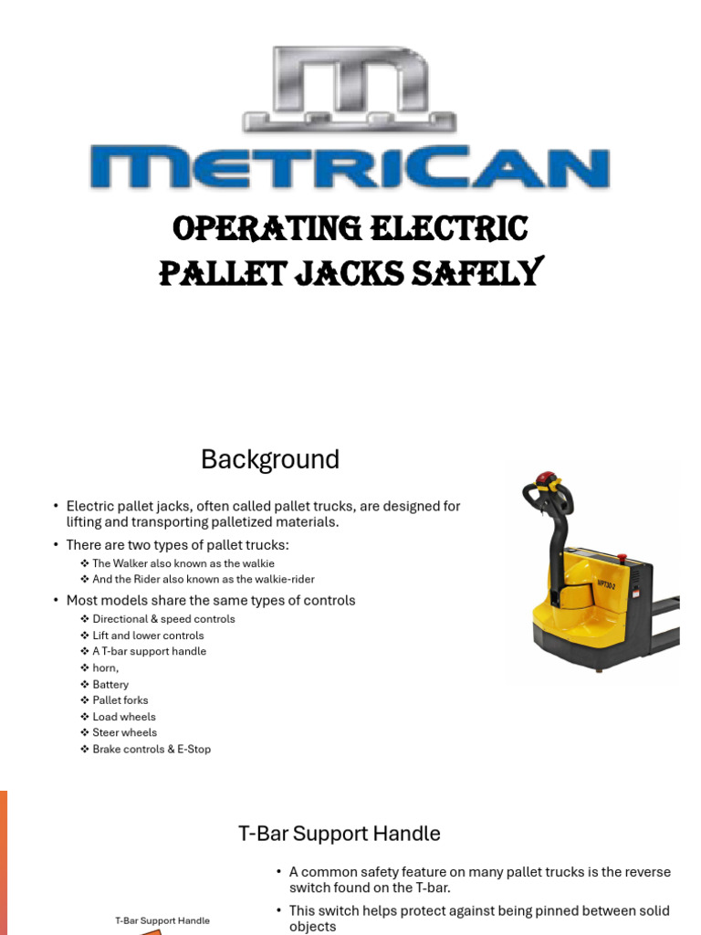 Electric Pallet Jack Safety Training | PDF | Pallet | Truck