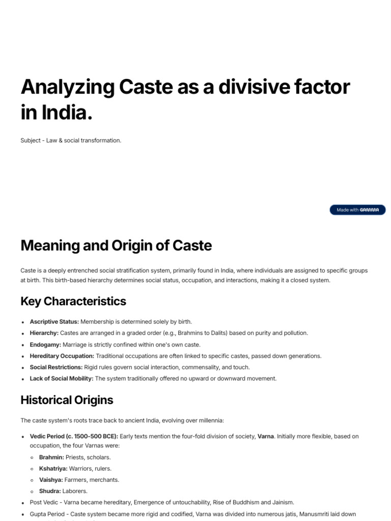 Caste System's Impact on Indian Society | PDF | Caste | Justice