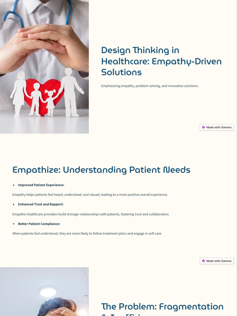 Design Thinking in Healthcare Empathy Driven Solutions | PDF