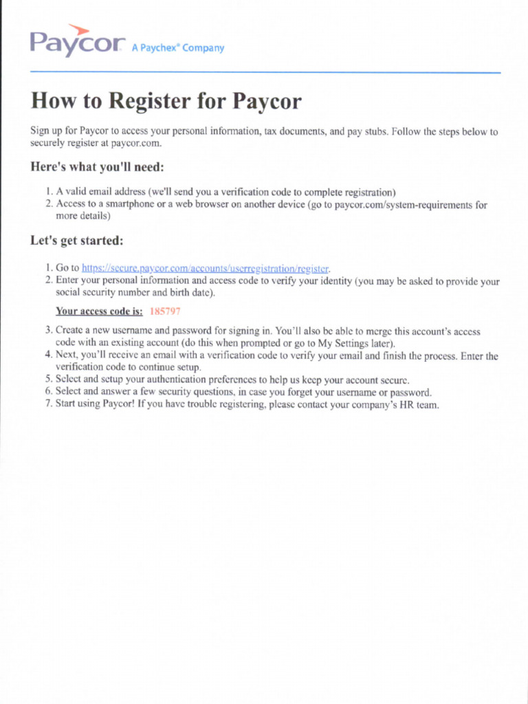 Paycor Login Instructions 2 | PDF