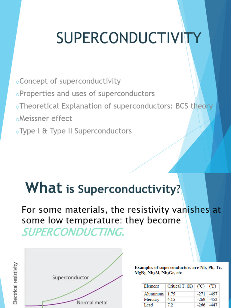 Superconductivity Overview and Properties | PDF | Superconductivity ...