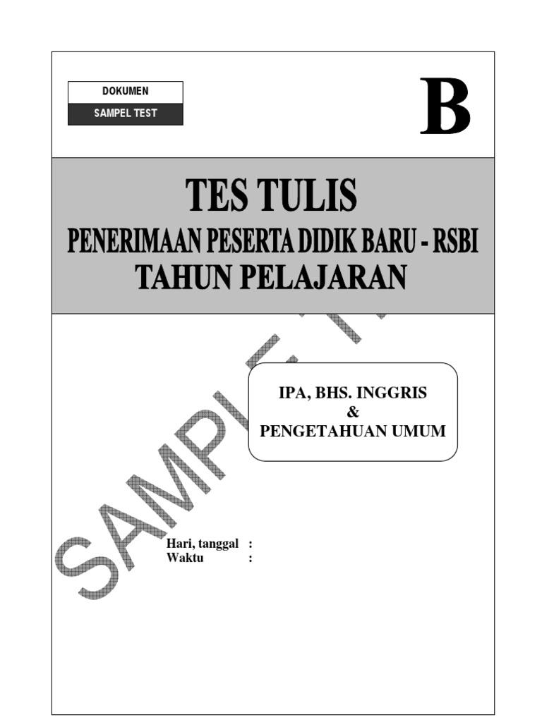 Contoh Soal Tpa Sma Kawasan Surabaya