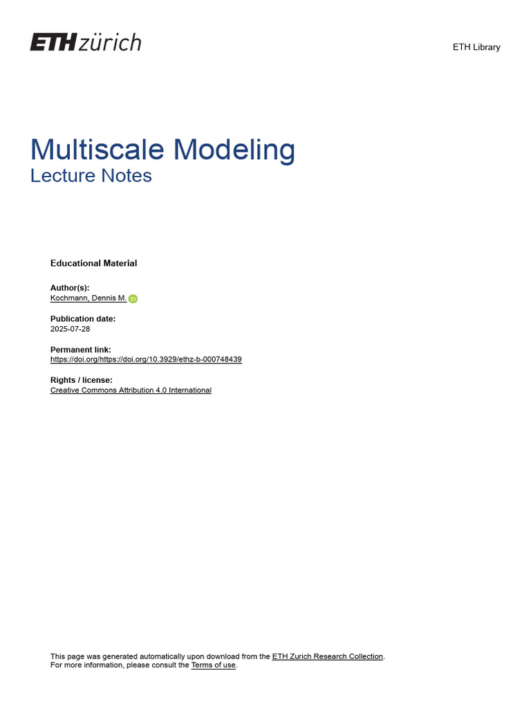Multiscale Modeling | PDF | Stress (Mechanics) | Continuum Mechanics