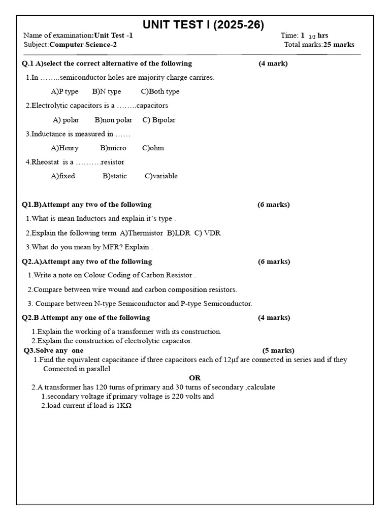 Xi Computer Science II Unit Test I | PDF