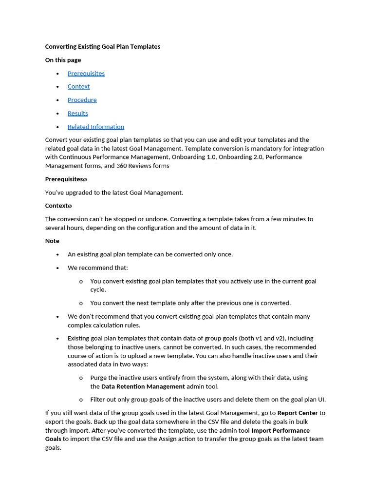 Convert Goal Plan Templates for SAP | PDF | Backup | Software