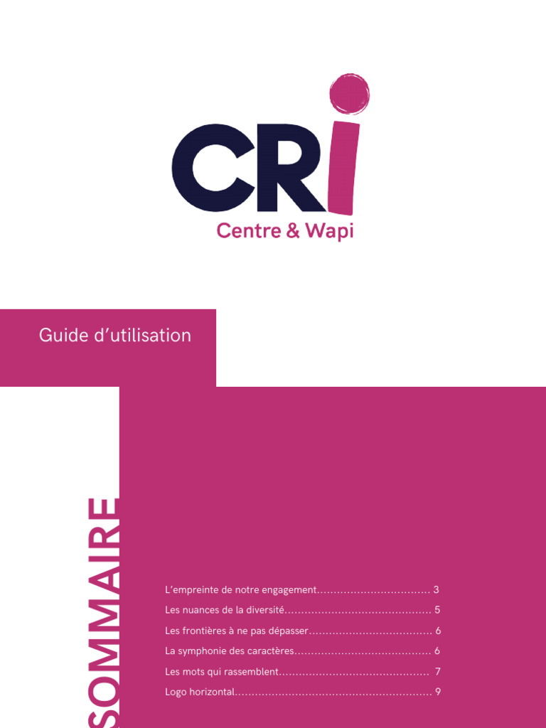 Guide d'utilisation du logo CRI C&W | PDF | Logos | Police d'écriture