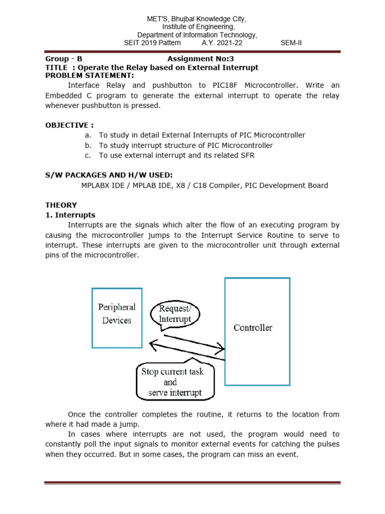 Assg-7 EXPT 7 External Interrupt | PDF | Microcontroller | Computer ...