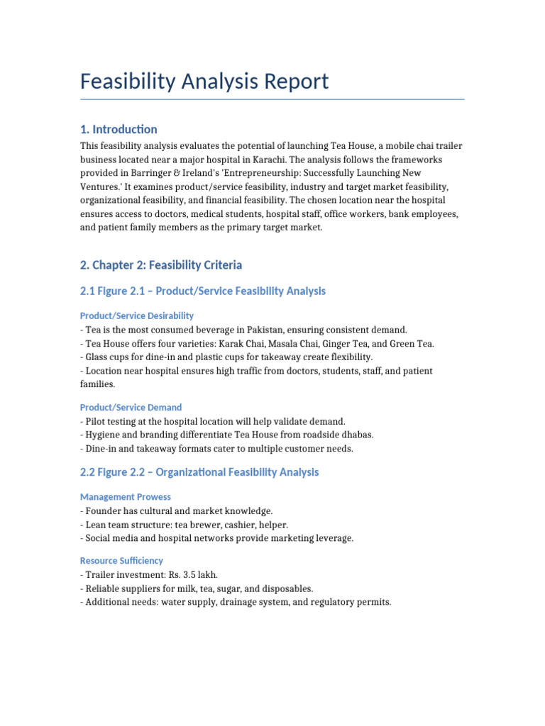 Feasibility Study for Tea House Business | PDF | Tea | Economics