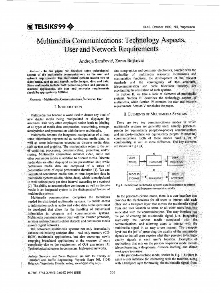Multimedia Communication Systems Overview | PDF | Multimedia | Computer ...